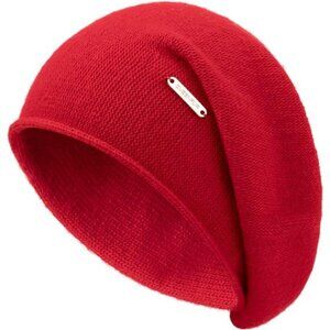 Knit Slouchy Beanie Hats light Red